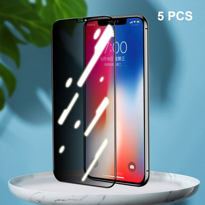 For iPhone 11 Pro / XS / X 5pcs ENKAY Hat-Prince Full Coverage 28 Degree Privacy Screen Protector Anti-spy Tempered Glass Film - iPhone 11 Pro Tempered Glass by ENKAY | Online Shopping UK | buy2fix