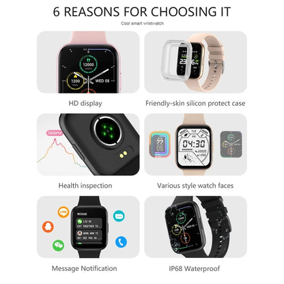 P25 1.69 inch Color Screen Smart Watch, IP68 Waterproof,Support Heart Rate Monitoring/Blood Pressure Monitoring/Blood Oxygen Monitoring/Sleep Monitoring(Pink) - Smart Wear by buy2fix | Online Shopping UK | buy2fix