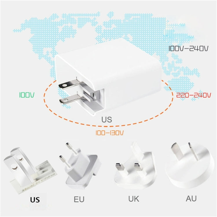 A6 65W QC 3.0 USB + PD USB-C / Type-C Dual Fast Charging Laptop Adapter + 2m USB-C / Type-C to USB-C / Type-C Data Cable Set for MacBook Series, US Plug + UK Plug - Cable & Adapter by buy2fix | Online Shopping UK | buy2fix