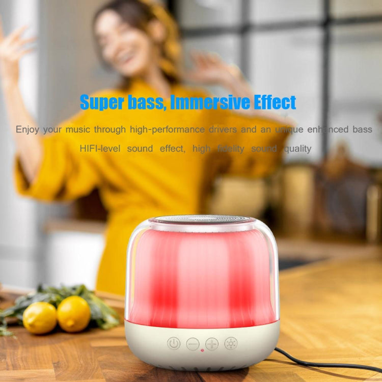 JY12 Full-screen RGB LED Breather Light Wireless Bluetooth Speaker(White) - Mini Speaker by buy2fix | Online Shopping UK | buy2fix