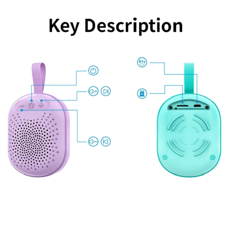 AEC BT513 RGB Light Waterproof Portable Bluetooth Speaker Support FM / TF Card(Purple) - Mini Speaker by AEC | Online Shopping UK | buy2fix