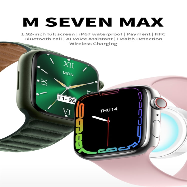 M SEVEN MAX 1.92 inch Silicone Watchband Color Screen Smart Watch(Green) - Smart Wear by buy2fix | Online Shopping UK | buy2fix