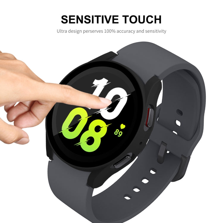 For Samsung Galaxy Watch5 44mm ENKAY Hat-Prince Full Coverage PC Frame + 9H Tempered Glass Case(Black) - Watch Cases by ENKAY | Online Shopping UK | buy2fix