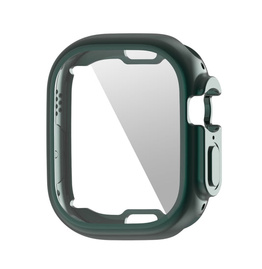 ENKAY Electroplated Soft TPU Case with Screen Film For Apple Watch Ultra / Ultra 2 49mm(Deep Green) - Watch Cases by ENKAY | Online Shopping UK | buy2fix