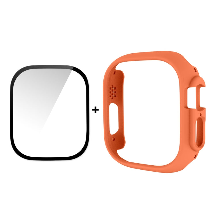 For Apple Watch Ultra / Ultra 2 49mm ENKAY 2 in 1 PC Case + Full Coverage 9H Tempered Glass Film(Orange) - Watch Cases by ENKAY | Online Shopping UK | buy2fix