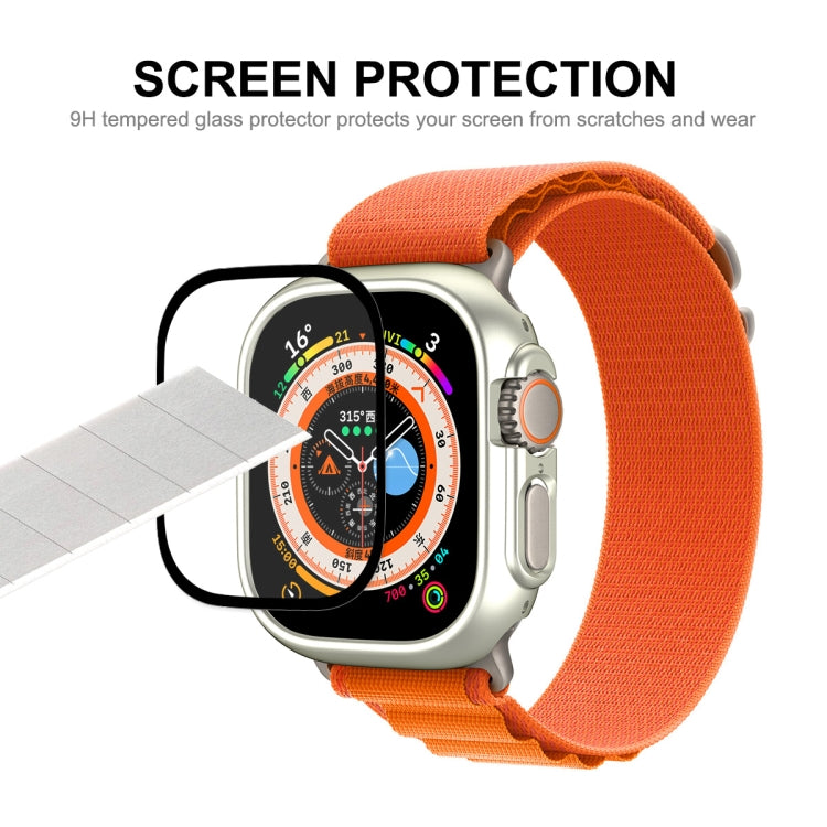 For Apple Watch Ultra / Ultra 2 49mm ENKAY 2 in 1 PC Case + Full Coverage 9H Tempered Glass Film(Orange) - Watch Cases by ENKAY | Online Shopping UK | buy2fix