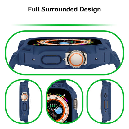 For Apple Watch Ultra 49mm JUNSUNMAY Integrated TPU Case Adjustable Elastic Watch Band(Black) - Watch Cases by JUNSUNMAY | Online Shopping UK | buy2fix