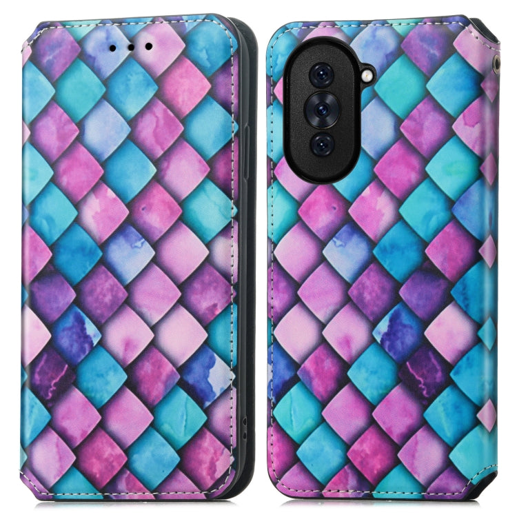 For Huawei Nova 10 CaseNeo Colorful Magnetic Leather Phone Case(Purple Scales) - Huawei Cases by buy2fix | Online Shopping UK | buy2fix