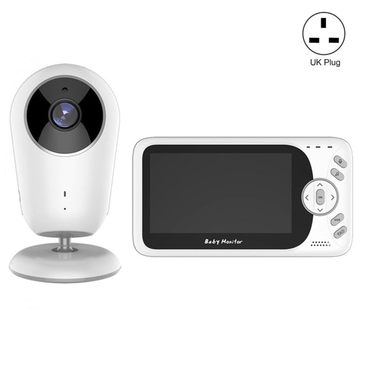 VB608 4.3 inch Wireless Video Baby Monitor IR LED Night Vision Intercom Surveillance Camera(UK Plug) - Security by buy2fix | Online Shopping UK | buy2fix