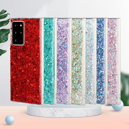 For Samsung Galaxy A03s EU Edition Glitter Sequins Epoxy TPU Phone Case(Blue) - Galaxy Phone Cases by buy2fix | Online Shopping UK | buy2fix