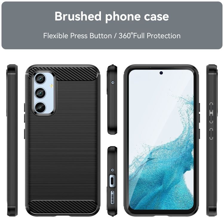 For Samsung Galaxy A54 5G Brushed Texture Carbon Fiber TPU Phone Case(Blue) - Galaxy Phone Cases by buy2fix | Online Shopping UK | buy2fix