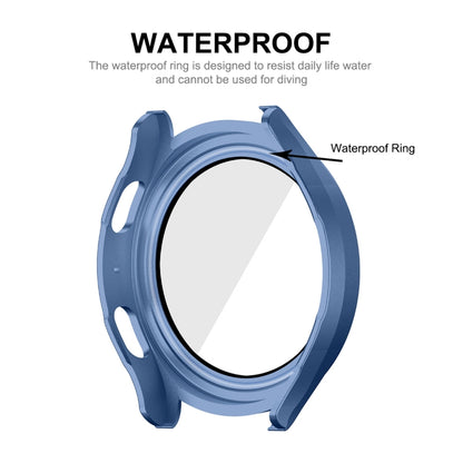 For Samsung Galaxy Watch4/5 40mm ENKAY Hat-Prince Waterproof Full Coverage PC Frame + 9H Tempered Glass Case(Grey Blue) - Watch Cases by ENKAY | Online Shopping UK | buy2fix