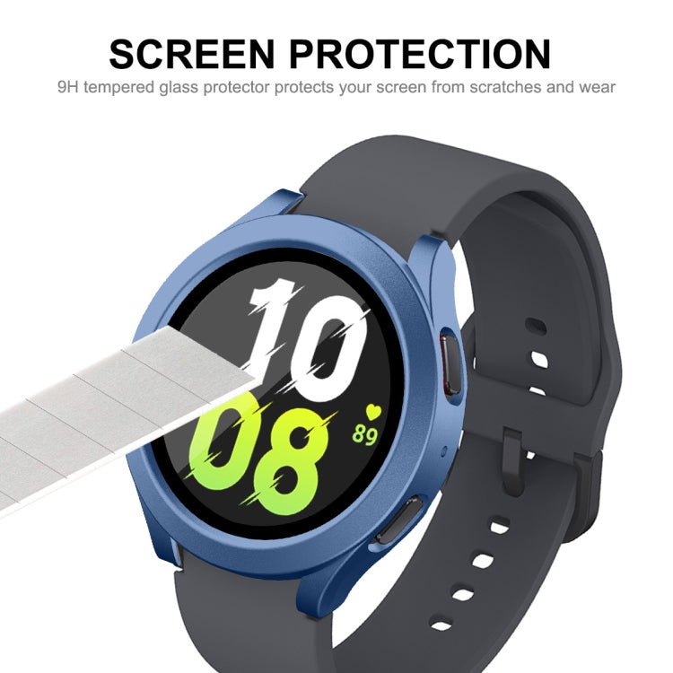 For Samsung Galaxy Watch4/5 40mm ENKAY Hat-Prince Waterproof Full Coverage PC Frame + 9H Tempered Glass Case(Grey Blue) - Watch Cases by ENKAY | Online Shopping UK | buy2fix