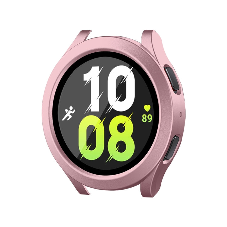 For Samsung Galaxy Watch4/5 44mm ENKAY Hat-Prince Waterproof Full Coverage PC Frame + 9H Tempered Glass Case(Pink) - Watch Cases by ENKAY | Online Shopping UK | buy2fix