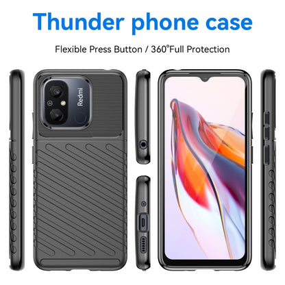 For Redmi 12C Thunderbolt Shockproof TPU Protective Soft Phone Case(Black) - Xiaomi Cases by buy2fix | Online Shopping UK | buy2fix