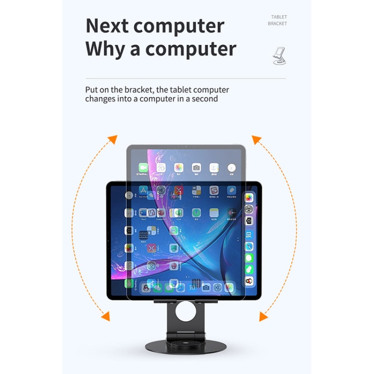 JUNSUNMAY 360 Degrees Rotating Foldable Laptop Desktop Holder Height / Angle Adjustable(Black) - MacBook Holder by JUNSUNMAY | Online Shopping UK | buy2fix