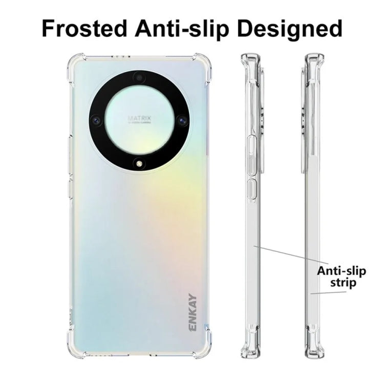 For Honor X40 5G / X9a 5G / Magic5 Lite 5G ENKAY Hat-Prince Transparent TPU Shockproof Phone Case with Glass Film - Honor Cases by ENKAY | Online Shopping UK | buy2fix