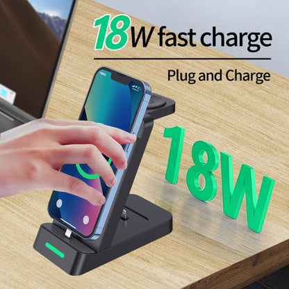 B20 18W 3 in 1 Wireless Charger Stand Charger Dock for iPhone Apple Watch Series(White) - Wireless Charger by buy2fix | Online Shopping UK | buy2fix