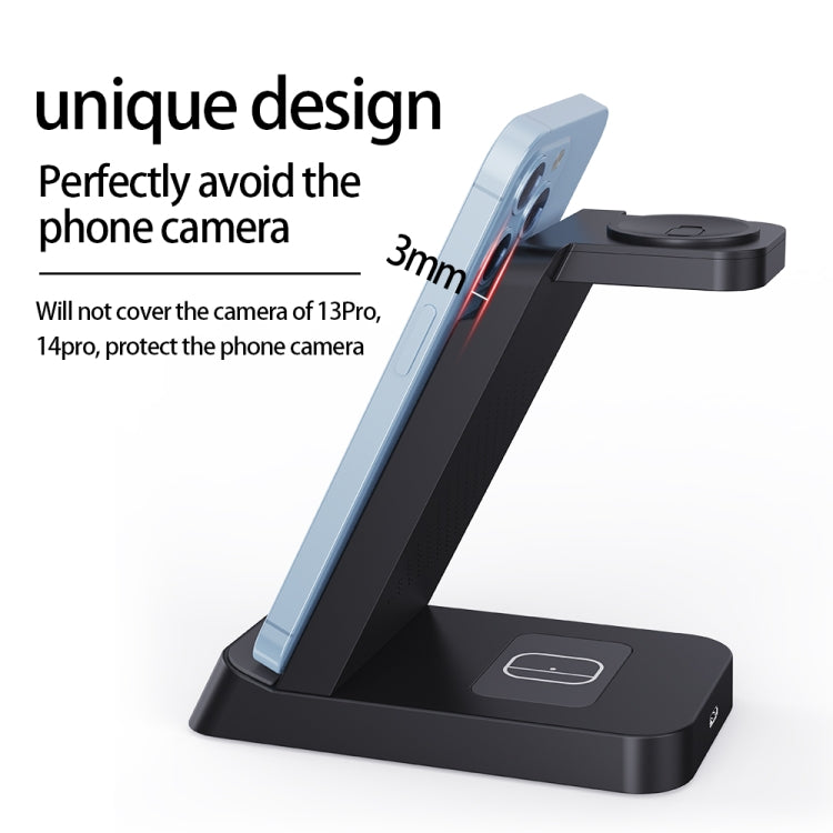 B20A 15W Qi Wireless Charger Charging Stand Compatible for iPhone iWatch Airpods(Black) - Wireless Charger by buy2fix | Online Shopping UK | buy2fix