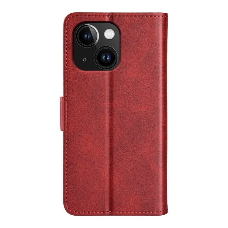 For iPhone 15 Dual-side Magnetic Buckle Horizontal Flip Leather Phone Case(Red) - iPhone 15 Cases by buy2fix | Online Shopping UK | buy2fix