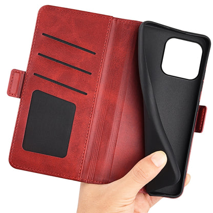 For iPhone 15 Dual-side Magnetic Buckle Horizontal Flip Leather Phone Case(Red) - iPhone 15 Cases by buy2fix | Online Shopping UK | buy2fix