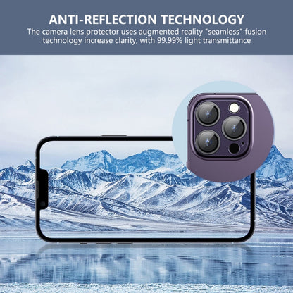 For iPhone 15 Pro / 15 Pro Max ENKAY Anti-reflection Camera Lens Aluminium Alloy Tempered Glass Film(Grey) - iPhone 15 Pro Max Tempered Glass by ENKAY | Online Shopping UK | buy2fix