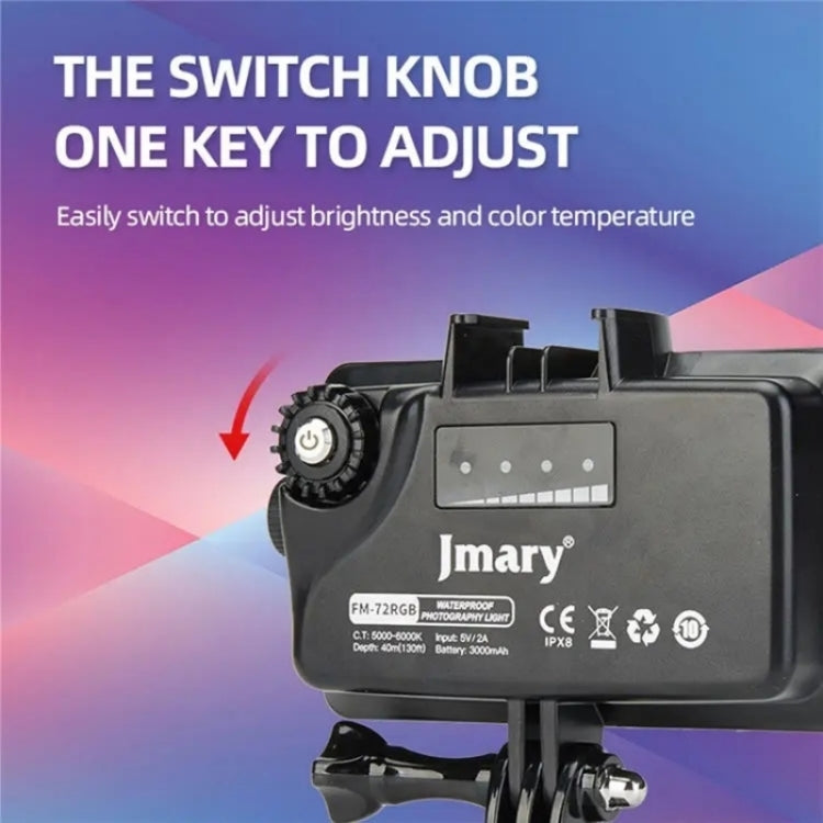JMARY FM-72RGB Rechargeable Diving Photography RGB IPX8 Waterproof Camera LED Fill Light -  by Jmary | Online Shopping UK | buy2fix