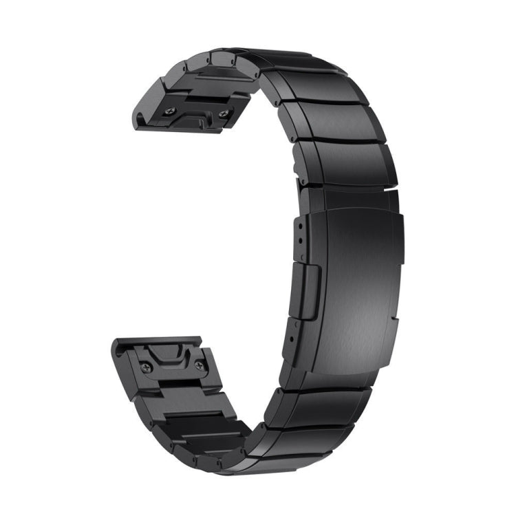 For Garmin Fenix 6X Pro 26mm Titanium Alloy Quick Release Watch Band(Black) - Watch Bands by buy2fix | Online Shopping UK | buy2fix