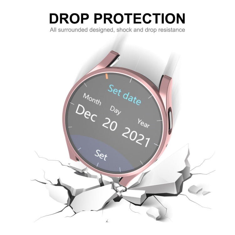 For Samsung Galaxy Watch6 40mm ENKAY Hat-Prince Full Coverage Electroplated Soft TPU Case with Screen Protection(Silver) - Watch Cases by ENKAY | Online Shopping UK | buy2fix