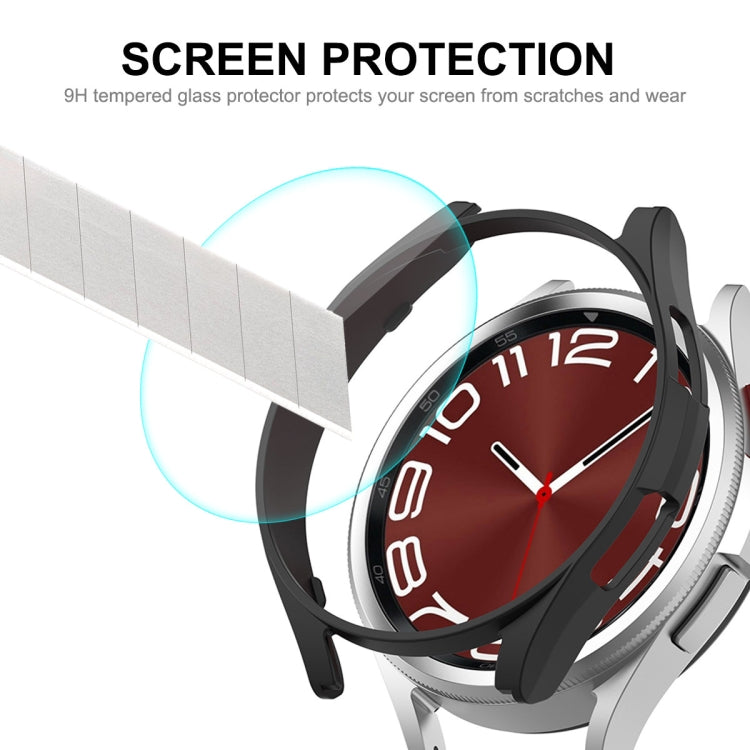 For Samsung Galaxy Watch6 Classic 43mm ENKAY Hat-Prince Electroplated Hard PC Case + 0.2mm 9H Glass Screen Protector(Transparent) - Watch Cases by ENKAY | Online Shopping UK | buy2fix