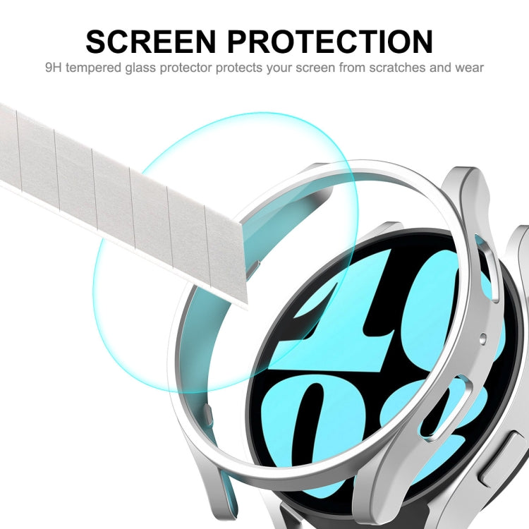 For Samsung Galaxy Watch6 44mm ENKAY Hat-Prince Electroplated Hard PC Case + 0.2mm 9H Glass Screen Protector(Black) - Watch Cases by ENKAY | Online Shopping UK | buy2fix