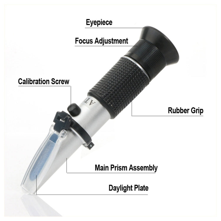 RZ121 Alcohol Refractometer Grape Wine Sugar Content 0~25% Alcohol Concentration 0~40% Brix Tester Meter ATC Handheld Tool - Consumer Electronics by buy2fix | Online Shopping UK | buy2fix