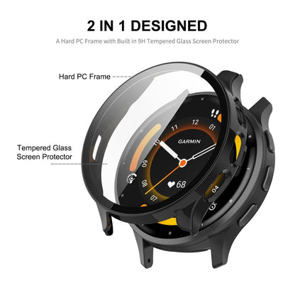 For Garmin Venu 3S ENKAY Hat-Prince Full Coverage PC + Tempered Glass Film Integrated Watch Case(Transparent) - Watch Cases by ENKAY | Online Shopping UK | buy2fix