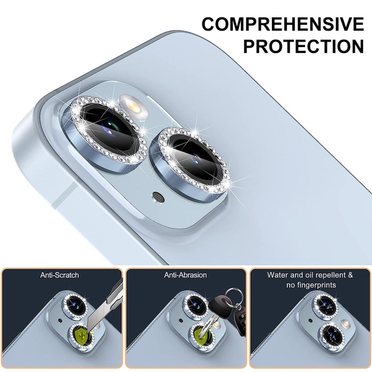 For iPhone 15 Pro / 15 Pro Max ENKAY AR Anti-reflection Individual Diamond Ring Camera Lens Glass Full Film(Deep Blue) - iPhone 15 Pro Tempered Glass by ENKAY | Online Shopping UK | buy2fix