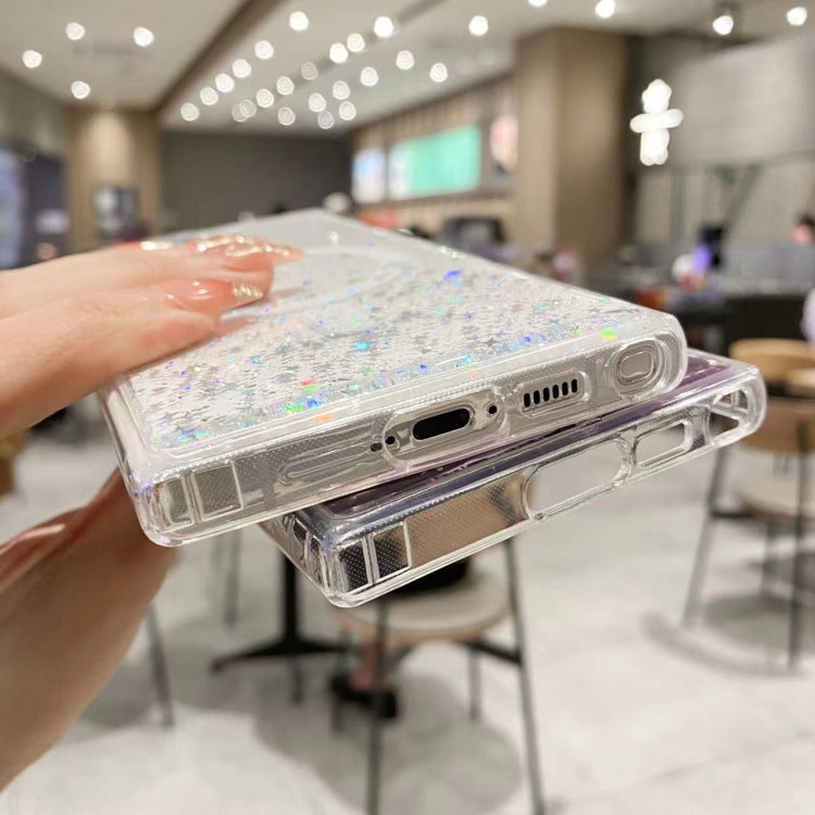 For Samsung Galaxy S22+ 5G MagSafe Glitter Hybrid Clear TPU Phone Case(Purple) - Galaxy S22+ 5G Cases by buy2fix | Online Shopping UK | buy2fix