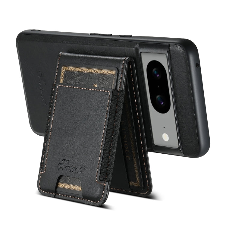 For Google Pixel 6 Pro Suteni H17 Oil Eax Leather Detachable Wallet Phone Case(Black) - Google Cases by Suteni | Online Shopping UK | buy2fix