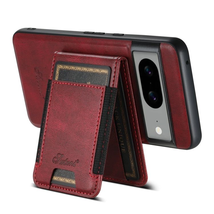 For Google Pixel 6 Pro Suteni H17 Oil Eax Leather Detachable Wallet Phone Case(Red) - Google Cases by Suteni | Online Shopping UK | buy2fix