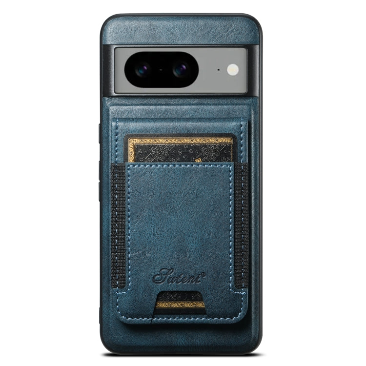 For Google Pixel 6 Suteni H17 Oil Eax Leather Detachable Wallet Phone Case(Blue) - Google Cases by Suteni | Online Shopping UK | buy2fix