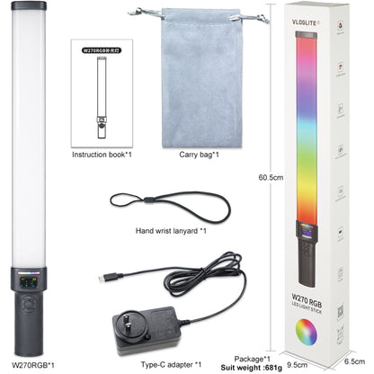 VLOGLITE W270RGB Live Streaming E-Sports Handheld Fill Light LED Studio Light(UK Plug) -  by VLOGLITE | Online Shopping UK | buy2fix