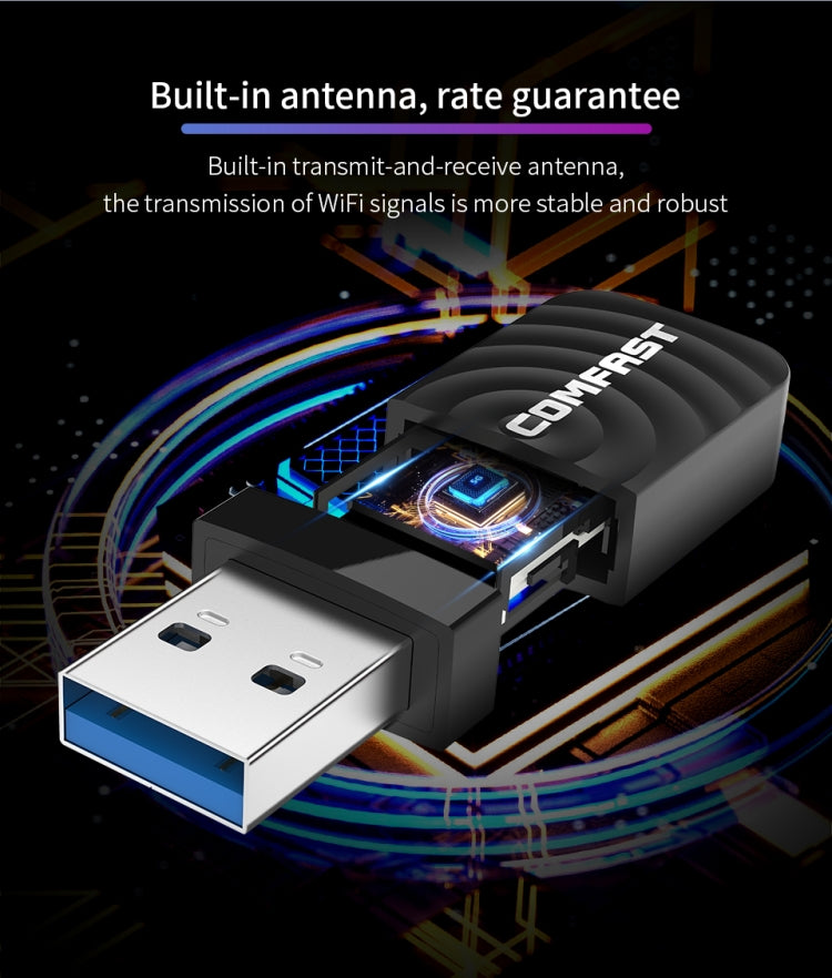 COMFAST CF-812AC 1300 Mbps Dual Band Mini USB WiFi Adapter - USB Network Adapter by COMFAST | Online Shopping UK | buy2fix