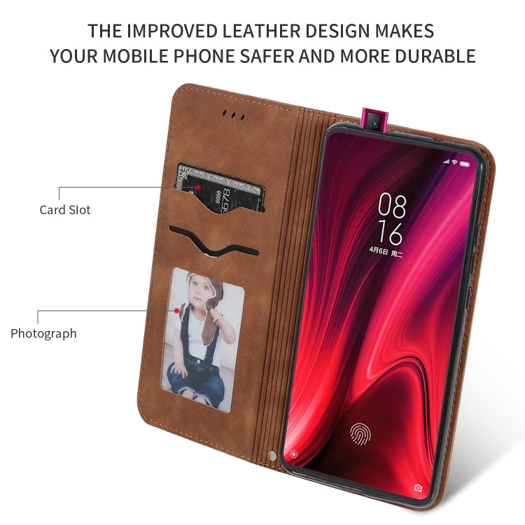 Retro Skin Feel Business Magnetic Horizontal Flip Leather Case for Xiaomi Mi 9T  / Mi 9T Pro / Redmi K20  /  K20 Pro(Brown) - Xiaomi Cases by buy2fix | Online Shopping UK | buy2fix