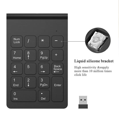 18 Keys 2.4GHz Mini USB Numeric Keypad -  by buy2fix | Online Shopping UK | buy2fix