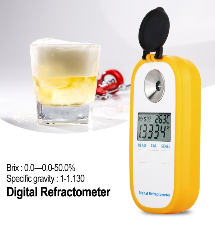 DR402 Digital Beer Refractometer Wort Hydrometer Brix 0-50% Concentration Meter Refractometer Electronic Wine Alcohol Tester - Consumer Electronics by buy2fix | Online Shopping UK | buy2fix