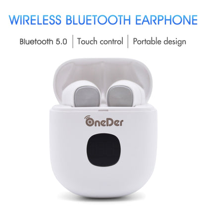 Oneder W16 TWS Bluetooth 5.0 Wireless Bluetooth Earphone with Charging Box, Support HD Call & LED Display Battery(Black) - TWS Earphone by OneDer | Online Shopping UK | buy2fix