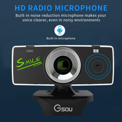 Gsou B18S HD Webcam Built-in Microphone Smart Web Camera USB Streaming Live Camera With Noise Cancellation -  by Gsou | Online Shopping UK | buy2fix