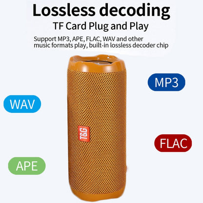 T&G TG191 10W Waterproof Bluetooth Speaker Stereo Double Diaphragm Subwoofer Portable Audio FM Radio(Gold) - Waterproof Speaker by T&G | Online Shopping UK | buy2fix