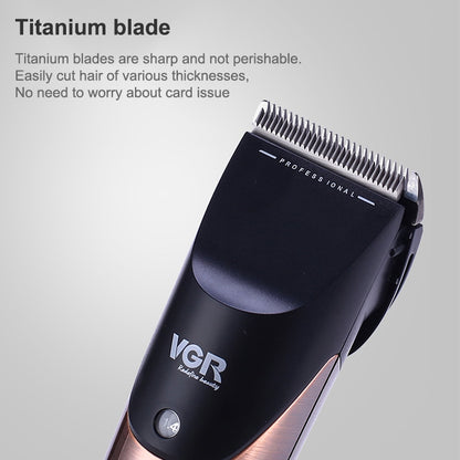 VGR V-003 10W Adjustable Multi-speed Barber Scissors with LED Display, Plug Type: EU Plug - Hair Trimmer by VGR | Online Shopping UK | buy2fix