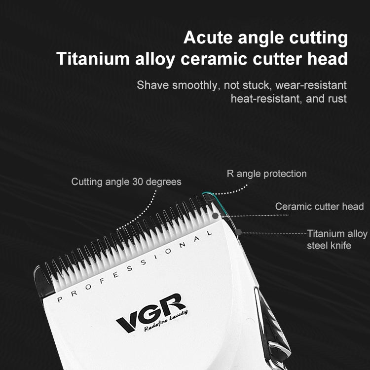 VGR V-005 9W Electric Hair Clipper with Base, Plug Type: EU Plug - Hair Trimmer by VGR | Online Shopping UK | buy2fix