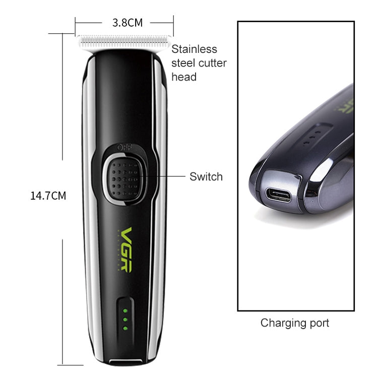 VGR V-020 5W USB Push White / Carved Electric Hair Clipper - Hair Trimmer by VGR | Online Shopping UK | buy2fix