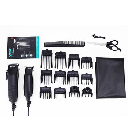 VGR V-023 2 PCS 7W Gradient Engraving Hair Clipper with Line, Plug Type: EU Plug - Hair Trimmer by VGR | Online Shopping UK | buy2fix